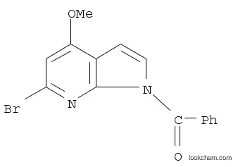 Molecular Structure of 1203566-54-4 (Methanone, (6-bromo-4-methoxy-1H-pyrrolo[2,3-b]pyridin-1-yl)phenyl-)